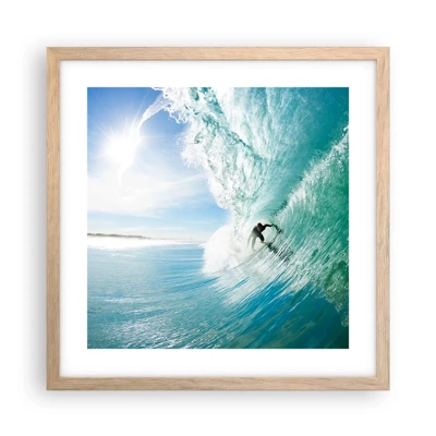 Poster in cornice rovere chiaro - Sempre sull'onda - 40x40 cm