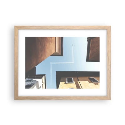 Poster in cornice rovere chiaro - Sopra il labirinto urbano - 40x30 cm