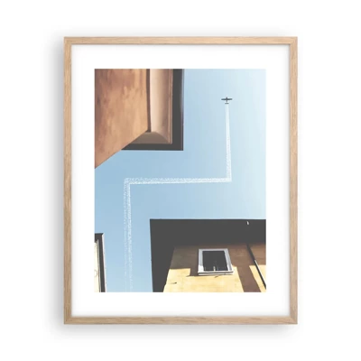 Poster in cornice rovere chiaro - Sopra il labirinto urbano - 40x50 cm