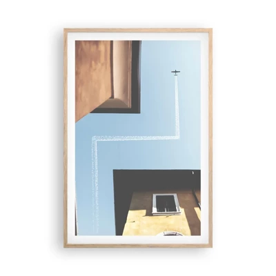 Poster in cornice rovere chiaro - Sopra il labirinto urbano - 61x91 cm