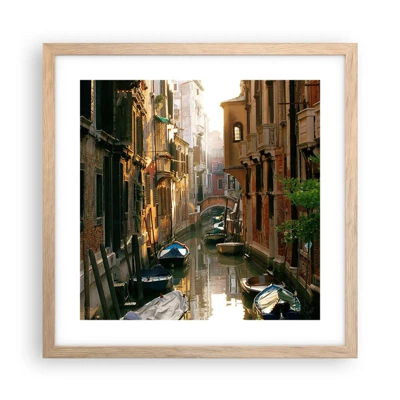 Poster in cornice rovere chiaro - Un angolo di Venezia - 40x40 cm