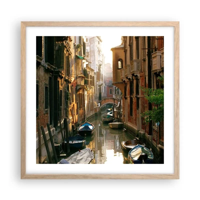 Poster in cornice rovere chiaro - Un angolo di Venezia - 50x50 cm