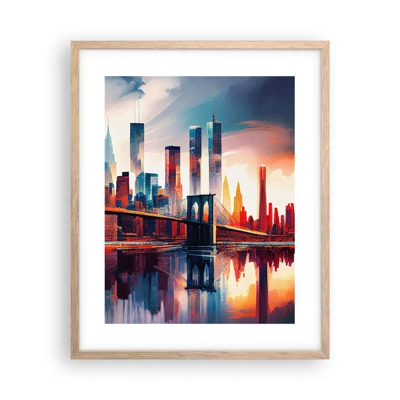 Poster in cornice rovere chiaro - Una New York spettacolare - 40x50 cm