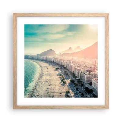 Poster in cornice rovere chiaro - Vacanze senza fine a Rio - 40x40 cm