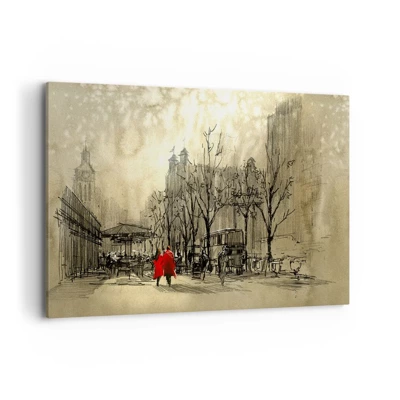 Quadro su tela - Stampe su Tela - Appuntamento nella nebbia di Londra  - 100x70 cm