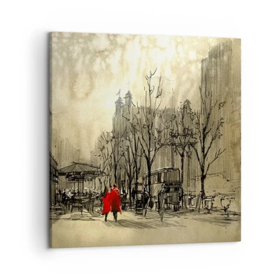 Quadro su tela - Stampe su Tela - Appuntamento nella nebbia di Londra  - 50x50 cm