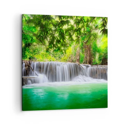 Quadri moderni di grandi dimensioni per la decorazione della casa della camera  da letto - Pittura su tela con albero verde della natura autunnale 40x120cm  (16x47in) con cornice : : Casa e