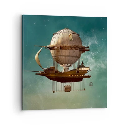 Quadro su tela, Stampe su Tela 120x80 cm - Saluti da Jules Verne - Arttor - Negozio  con decorazioni da parete