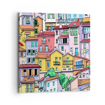 Quadro su tela - Stampe su Tela - Città allegra - 70x70 cm