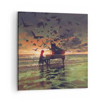 Quadro su tela - Stampe su Tela - Concerto per pianoforte e onde - 60x60 cm