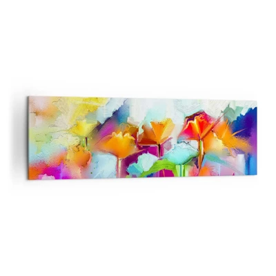 Quadro su tela - Stampe su Tela - L'arcobaleno è fiorito - 160x50 cm