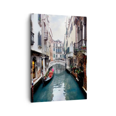 Quadro su tela - Stampe su Tela - Paesaggio veneziano con gondola e ponte - 50x70 cm