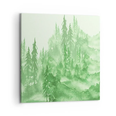 Quadro su tela - Stampe su Tela - Sfocato da una nebbia verde - 50x50 cm