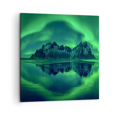 Quadro su tela - Stampe su Tela - Tra le braccia dell'aurora boreale - 60x60 cm