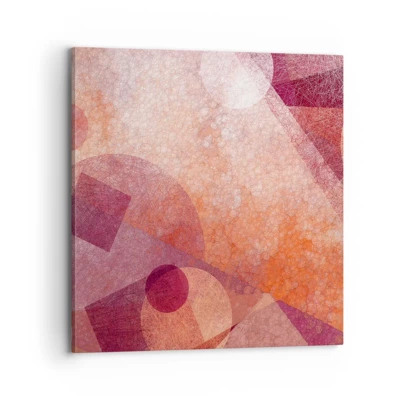 Quadro su tela - Stampe su Tela - Trasformazioni geometriche in rosa - 70x70 cm