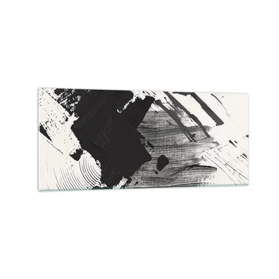 Quadro su vetro - Astrazione: espressione di nero - 120x50 cm