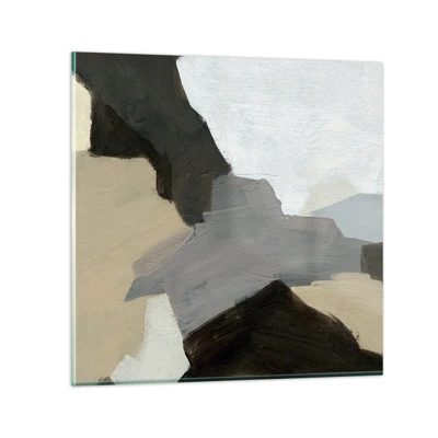Quadro su vetro - Astrazione: il crocevia del grigio - 60x60 cm