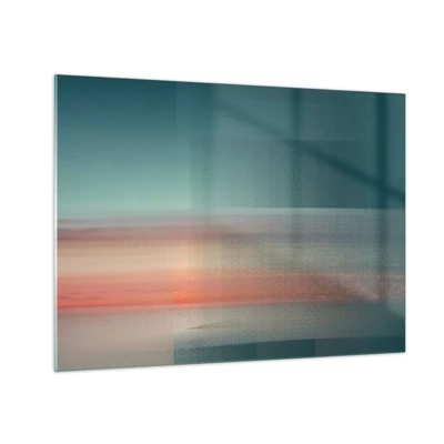 Quadro su vetro - Astrazione: onde di luce - 70x50 cm