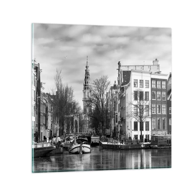 Quadro su vetro - Atmosfera di Amsterdam - 30x30 cm