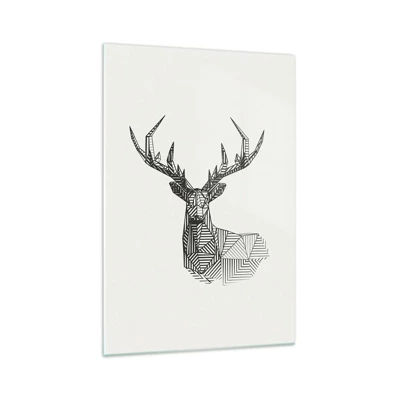 Quadro su vetro - Cervo in stile cubista - 70x100 cm