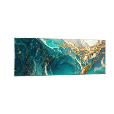 Quadro su vetro - Composizione con vene d'oro - 140x50 cm
