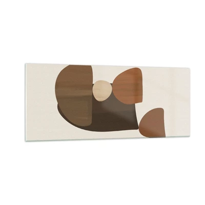 Quadro su vetro - Composizione in marrone - 100x40 cm