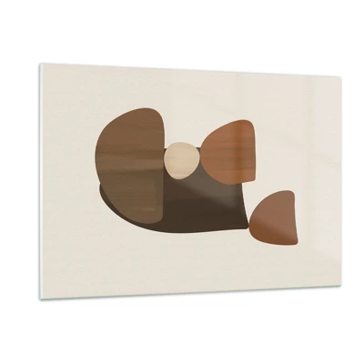 Quadro su vetro - Composizione in marrone - 120x80 cm