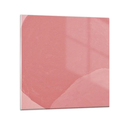Quadro su vetro - Composizione organica in rosa - 50x50 cm
