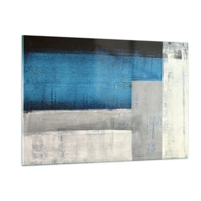 Quadro su vetro - Composizione poetica in grigio e blu - 120x80 cm