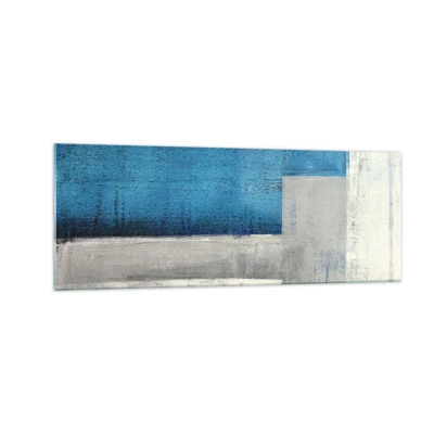 Quadro su vetro - Composizione poetica in grigio e blu - 140x50 cm