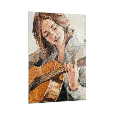 Quadro su vetro - Concerto per chitarra e cuore di ragazza - 50x70 cm