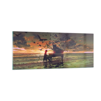 Quadro su vetro - Concerto per pianoforte e onde - 100x40 cm