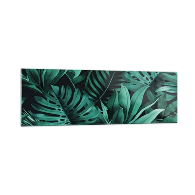 Quadro su vetro - Dal profondo del verde tropicale - 160x50 cm