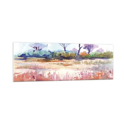 Quadro su vetro - I colori della savana - 90x30 cm