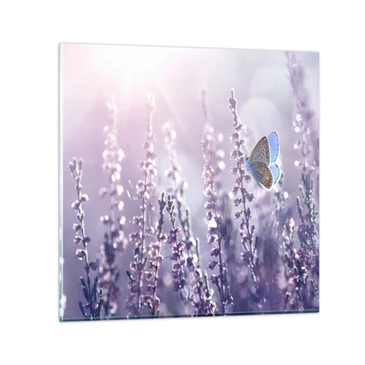 Quadro su vetro - Il bacio della farfalla - 70x70 cm