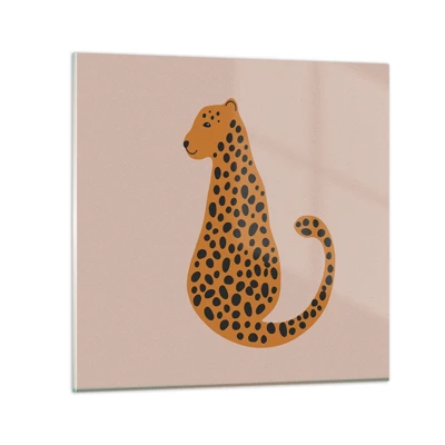 Quadro su vetro - Il leopardo è un motivo di moda - 70x70 cm