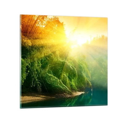 Quadro su vetro - Immergersi nel sole e nell'ombra - 40x40 cm