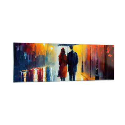 Quadro su vetro - Insieme la notte è colorata - 90x30 cm