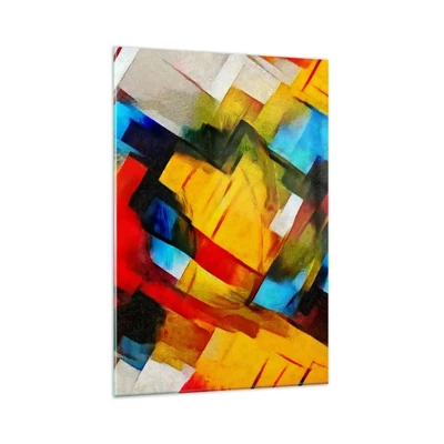 Quadro su vetro - Intreccio multicolore - 80x120 cm