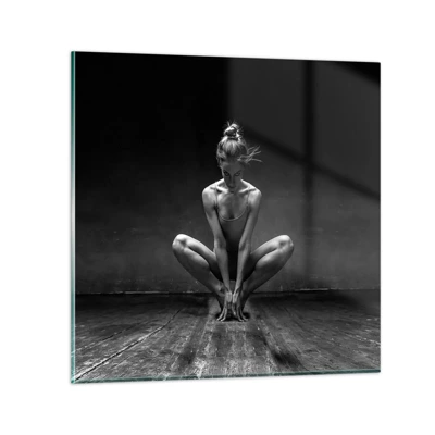 Quadro su vetro - La concentrazione dell'energia della danza - 40x40 cm