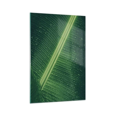 Quadro su vetro - La struttura del verde - 70x100 cm