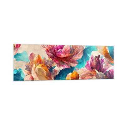 Quadro su vetro - Lo splendore colorato del bouquet - 160x50 cm
