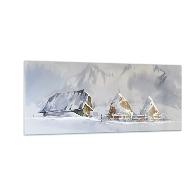 Quadro su vetro - Nella valle innevata - 100x40 cm