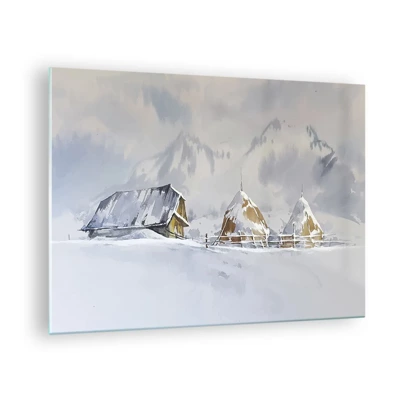 Quadro su vetro - Nella valle innevata - 70x50 cm