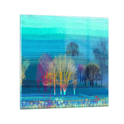 Quadro su vetro - Paesaggio pettinato - 40x40 cm