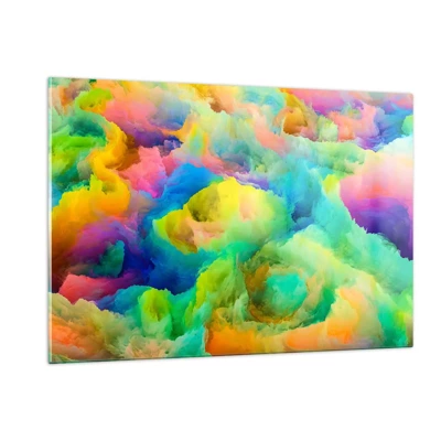 Quadro su vetro - Piumino arcobaleno - 120x80 cm