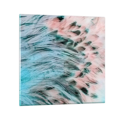 Quadro su vetro - Piumino rosa zaffiro - 50x50 cm