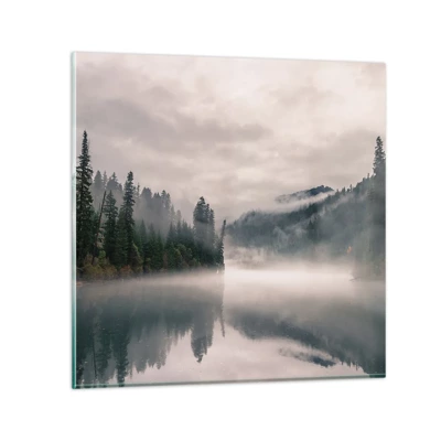 Quadro su vetro - Riflettendo nella nebbia - 40x40 cm