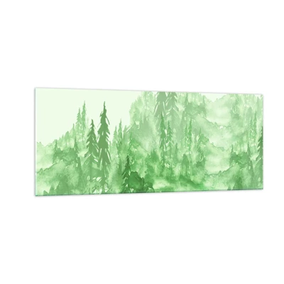 Quadro su vetro - Sfocato da una nebbia verde - 100x40 cm