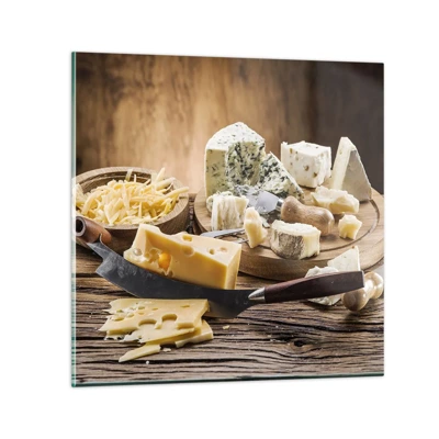 Quadro su vetro - Sorridi al formaggio - 30x30 cm